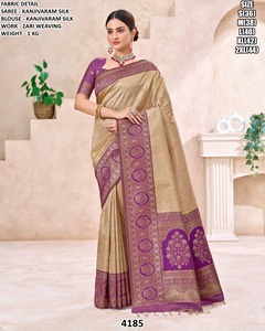 Sari en soie tissée PRIYANSHI avec broderie Zari, rose et jaune, avec blouse, pour femme, tenue de mariage, coupe classique, longueur au sol - Product Image 4