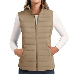 Chalecos sin mangas para mujer - Chaleco acolchado con cuello alto y bolsillos con cremallera para mantener el calor y con estilo durante toda la temporada. - Product Image 1