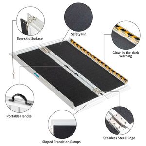 Rampa Pieghevole in Alluminio da 3 Piedi per Scooter e Sedie a Rotelle, Dispositivo di Assistenza Portatile Antiscivolo - Product Image 6