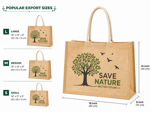 Bolsa de compras de yute laminado, ecológica, grande, reutilizable, con logotipo personalizado, resistente, al por mayor, promocional. - Product Image 3
