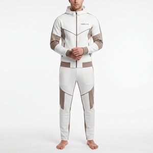Ensemble de survêtement d'entraînement personnalisé pour homme en coton et polyester, imprimé par sublimation, respirant, veste à manches longues, pantalon de jogging à cordon de serrage, Pro - Product Image 1