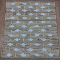 Handgewebter Natürlicher Jute-Teppich Geometrisches Rautenmuster Boho Dekorativer Teppich für Wohnzimmer Schlafzimmer Heim-Dekoration