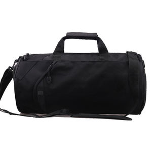 Black Nylon Sports Duffle <b>Bag</b> with Zipper Closure and Top Handle for Workout and Travel Unisex 20-36L Capacity - Product Image 1