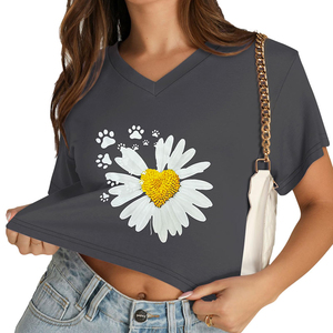 เสื้อยืดครอปผู้หญิงประสิทธิภาพสูง ผ้าป้องกันรังสียูวี เสื้อกีฬากลางแจ้ง แขนสั้น ระบายอากาศได้ดี เหมาะสำหรับการเดินป่าและเล่นเทนนิส - Product Image 4