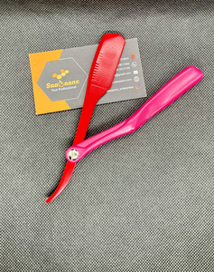 Kit de Afeitado Manual para Hombre de Alta Calidad, Personalizable, con Mango de Silicona, Cuchillas de Acero Inoxidable de un Solo Filo, Diseño de Pluma - Product Image 1