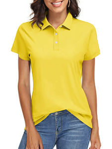 Polo à manches courtes pour femme, couleur unie blanche, tissu piqué respirant en polyester, tenue décontractée, tissu respirant, look élégant - Product Image 4