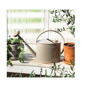 Industrial style metal watering can for heavy gardening long spout ergonomic handle rust resistant coating durable strong - Product Image 1