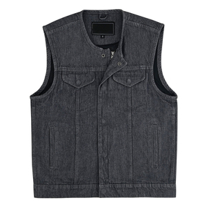Gilet en jean sans manches pour homme, style motard, vintage, décontracté, en coton, pour clubbing et mode, vente en gros personnalisée - Product Image 4