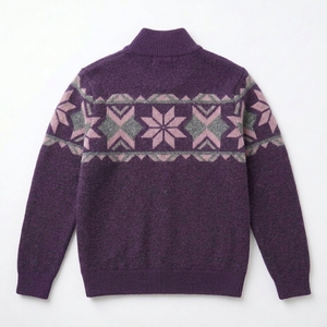 Suéter Cárdigan de Mohair Tejido para Hombre, Estilo Vintage, Personalizado ODM/OEM, Transpirable, Cuello Redondo, Manga Larga, Cierre de Cremallera, para Invierno - Product Image 2