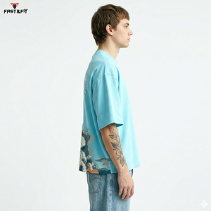 Top Trending Custom Streetwear Tee Cotton Acid <b>Wash</b> T Shirt Oversized <b>Screen</b> Print Short Sleeve Men's T-shirts - Product Image 3