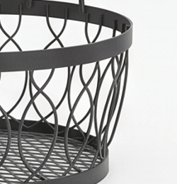 Premium Solid <b>Iron</b> Wall Mounted Storage Basket Black Powder Coated Finished Durable Kitchenware Modern Design For Home Daily Use - Product Image 2