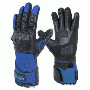 Gants de moto longue durée pas chers, renforcés, avec protection des jointures, ajustement confortable, en cuir et textile, pour la course, le tourisme, Lazib - Product Image 1