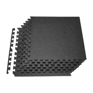 Set di 6 Tappetini Puzzle in Schiuma EVA ad Alta Densità 24 X 24 X 0,56, Pavimentazione Protettiva Interconnessa in Gomma Morbida per Fitness - Product Image 1