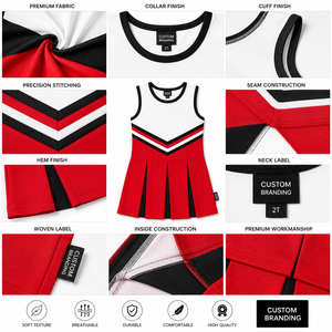 Uniforme de Animadoras Personalizado para Niñas, Vestido de Animadora Juvenil, OEM, ODM, Marca Privada, Uniforme Deportivo de Animadoras al por Mayor - Product Image 3