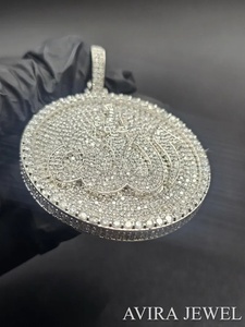 Colgante de Moda Hip Hop de Plata Esterlina con Baño de Oro Rosa Amarillo, Sin Níquel, Sin Plomo, con Moissanita de 3 CT, Unisex y de Tendencia - Product Image 5