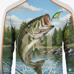 Maillots de pêche personnalisés à manches longues, confortables, respirants, grande taille, séchage rapide, protection - Product Image 6