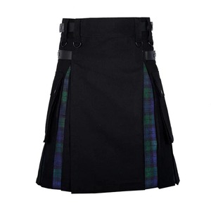 Kilt utilitaire hybride de haute qualité en tartan Macleod Lewis, noir et jaune, en coton, fait main au Pakistan, vêtements des îles d'Asie-Pacifique - Product Image 5