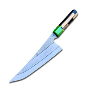 Cuchillo de Chef Hecho a Mano con Diseño Vikingo, Acero con Alto Contenido de Carbono, Mango de Resina y Madera, Estilo Industrial, Hoja de 8-9.9 Pulgadas, Ambidiestro - Product Image 1