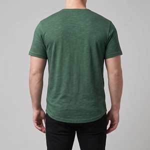 Men's Green Short Sleeve Henley T-Shirt Plus Size Summer Henley Tee Shirts Men Street Fashion Henley <b>TShirts</b> Mens - Product Image 5