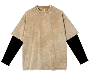 Camiseta Negra Oversize para Hombre con Estampado de Ansiedad Social, Manga Larga en Contraste, Estilo Urbano, Cuello Redondo, Jersey de Algodón, Camiseta de Manga Corta - Product Image 5
