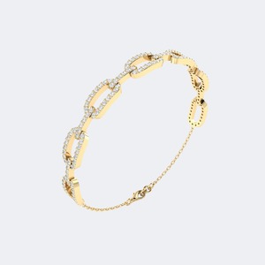 Elegant Round BrilliantCut Lab Grown Diamond <b>Gold</b> Bracelet for Women Luxury Anniversary Wedding <b>Bangle</b> IGI SGL Certified 1.50ctw - Product Image 4