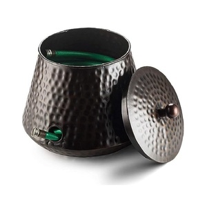 Pots à tuyaux d'arrosage de jardin de qualité supérieure, personnalisables, avec couvercles, design minimaliste et élégant, pots à tuyaux d'arrosage en métal - Product Image 4