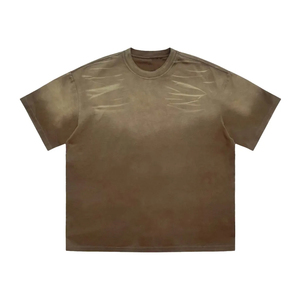 Custom Acid Wash <b>Green</b> <b>T</b>-<b>Shirt</b>| Heavyweight Vintage Gradient Spray <b>Men</b> Oversized Streetwear Tee| Drop Shoulder Blank Cotton Top - Product Image 5