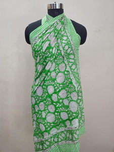 Pareo de algodón suave con estampado de bloques indios Beach & Resort Wear - Product Image 3