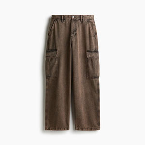 Custom Logo Streetwear Denim <b>Cargo</b> <b>Pants</b> Lightweight Breathable Premium <b>Cargo</b> Trousers <b>With</b> Functional <b>Pockets</b> For Casual Wear - Product Image 3