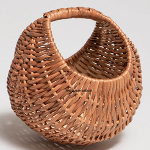 Wholesale Wicker Handle Woven Storage Rattan <b>Basket</b> Eggs Candy And <b>Flower</b> <b>Basket</b> Serving Fruit Use Home Decoration - Product Image 1