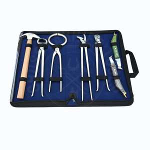 Heavy Duty Equine Farrier Tools <b>Kit</b> Hoof Trimming <b>Kit</b> with Hoof Nipper Curved Clincher Driving Hammer and <b>Nail</b> Puller in Case - Product Image 1
