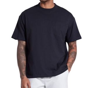 T-shirt décontracté en coton pour homme, coupe oversize, manches courtes, col rond, couleur unie, grandes tailles, personnalisable – Vente en gros, succès commercial - Product Image 1