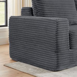 Divano Componibile Moderno Minimalista a L con Seduta Sinistra in Velluto a Coste, Divano Letto Comprimibile Stile B - Product Image 6