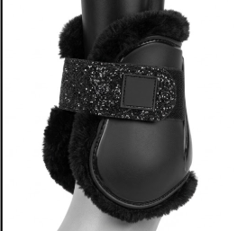 Bottes de protection pour chevaux TAK, couleur unie, en silicone et caoutchouc, noires, protection complète des jambes - Product Image 3