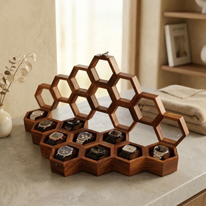 Caja de Madera para Exhibir Relojes, Caja de Madera para Relojes con Tapa de Cristal para Colección en Casa, por AYAANS - Product Image 5