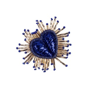 Heart Beaded <b>Badge</b> Embroidered Pin Custom Character Clove Flower Brooch for Gift and Apparel - Product Image 3