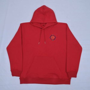 Sudadera con Capucha Reversible Informal para Hombre, de Primera Calidad, con Logotipo Personalizado, Bordado en el Pecho, de Felpa de Algodón Rojo - Product Image 2