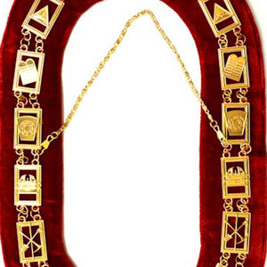 Collar de Cadena Masónica de la Francmasonería, Chapado en Oro sobre Terciopelo, de la Mejor Calidad, para Past Master, Collares de Cadena Masónicos de Metal - Product Image 3