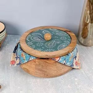 Caja de Madera Ecológica para Chapati, Contenedor de Almacenamiento Hecho a Mano para Pan Roti - Product Image 2