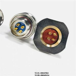 ขั้วต่อแบบวงกลมปิดผนึก 4 พิน รุ่น Y11X-0804ZJ10 สำหรับการบิน แบบขั้วต่อตัวผู้ชนิด Bayonet รุ่น GJB101A - Product Image 1