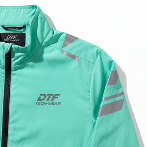 Chaqueta Bomber Deportiva Cortavientos para Hombre DTF, Cuello Alto, Color Sólido, Botón Único, Logotipo, Corte Regular, Lona de Nailon/Algodón - Product Image 2