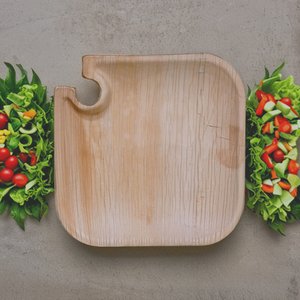Sustainable <b>Disposable</b> Palm Leaf <b>Platters</b> for Fine Dining and Events 8 Inches Square Wine Holder Plates Cocktail and Wedding Use - Product Image 1