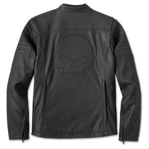 Chaqueta de Cuero para Motociclistas con Gráfico de Calavera Willie G - Product Image 4