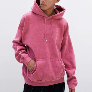Sudadera con Capucha Rosa para Hombre, Felpa Francesa, Ecológica, Informal, Otoñal, Tejida, con Bolsillo, Corte Regular, 100% Algodón, Color Sólido - Product Image 1