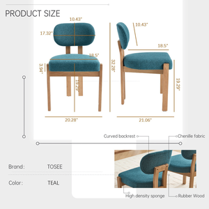 Casa moderna 2 pezzi sedia da pranzo in legno tessuto imbottito sedie da cucina per sala da pranzo cucina - Product Image 5
