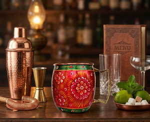 Tasse à café en cuivre pur Moscow Mule pour boissons chaudes, bienfaits pour la santé ayurvédique, couvercle anti-fuite, isolation sous vide, tasse à café - Product Image 2