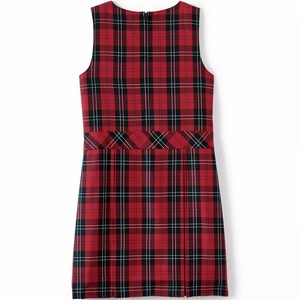 Girls Plaid Sleeveless School <b>Dress</b> Woven Fabric Red <b>Black</b> Checkered School Girl <b>Pinafore</b> <b>Dress</b> Uniform - Product Image 4