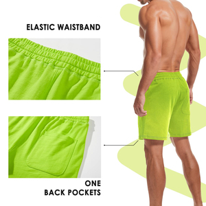 Shorts en tissu éponge 100% coton personnalisés de haute qualité pour hommes, vêtements de sport décontractés, longueur genou, coupe ample. - Product Image 5