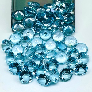 Topacio Azul Cielo Natural de 9mm, Corte Redondo, Calibrado, Lote de Piedras Sueltas de Topacio Azul Cielo, Precio al por Mayor para Fabricación de Joyería - Product Image 3