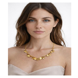 Collier Statement Plaqué Or pour Femme, Chaîne en Laiton de Luxe, Bijou de Soirée au Design Solide - Product Image 2